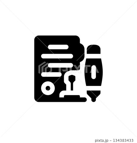 contract paper vector icon. real estate icon flat style. perfect use for logo, presentation, website, and more. simple modern icon design color style 134383433