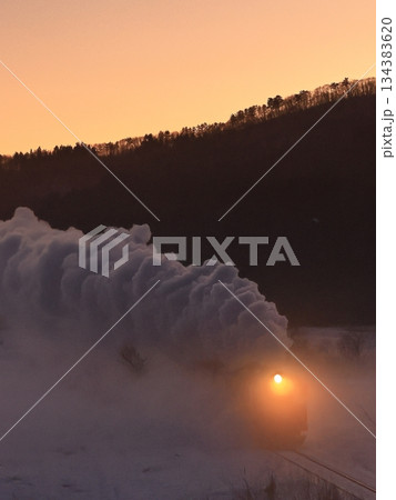 雪景色の磐越西線SL 134383620