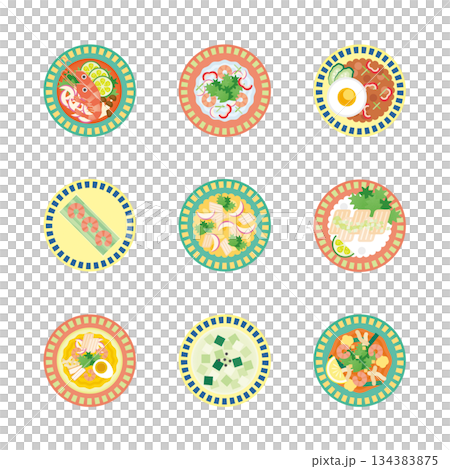 Ethnic food illustration set 134383875