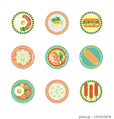 エスニック料理のイラストセット 134383876