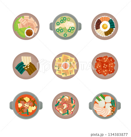 韓国料理のイラストセット2 134383877