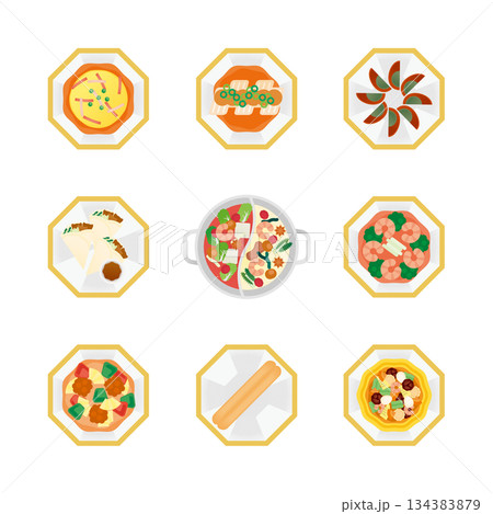 中華料理のイラストセット 中華料理のイラストセット 134383879