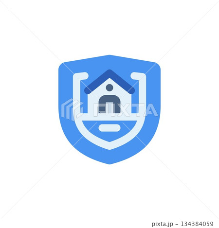 real estate protection vector icon. real estate icon flat style. perfect use for logo , presentation, website, and more. simple modern icon design color style 134384059