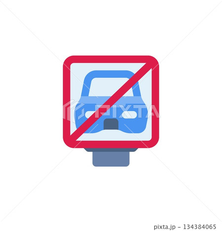 no parking vector icon. real estate icon outline style. perfect use for logo, presentation, website, and more. simple modern icon design line style 134384065