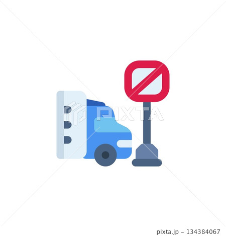 no truck sign vector icon. real estate icon outline style. perfect use for logo, presentation, website, and more. simple modern icon design line style no truck sign vector icon. real estate icon outline style. perfect use for logo, presentation, website, and more. simple modern icon design line style 134384067