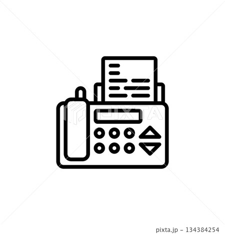 fax vector icon. office and business icon outline style. perfect use for logo, presentation, website, and more. simple modern icon design line style 134384254