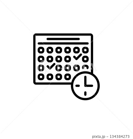 schedule vector icon. office and business icon outline style. perfect use for logo, presentation, website, and more. simple modern icon design line style 134384273