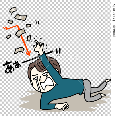 株価暴落で資産を失う男性 134384615