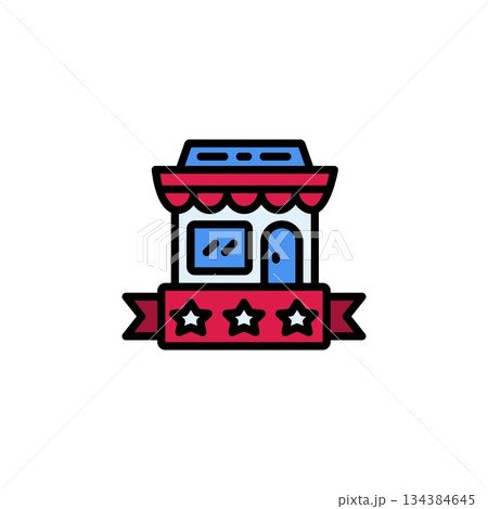 rating vector icon filled line style. Perfect for website, application, commerce, presentation, logo and more. simple and modern color outline icon 134384645
