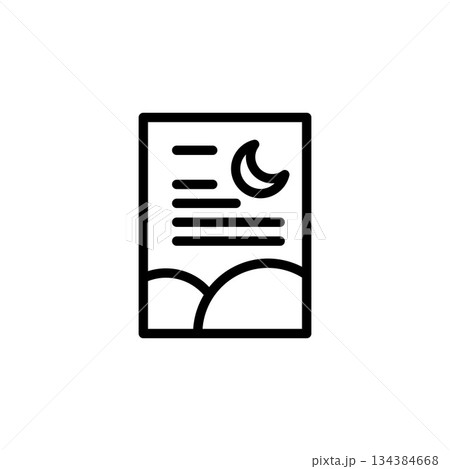 islamic poster icon. ramadan icon. perfect to logo, presentation, template, website, application, and more product. vector icon design line style 134384668