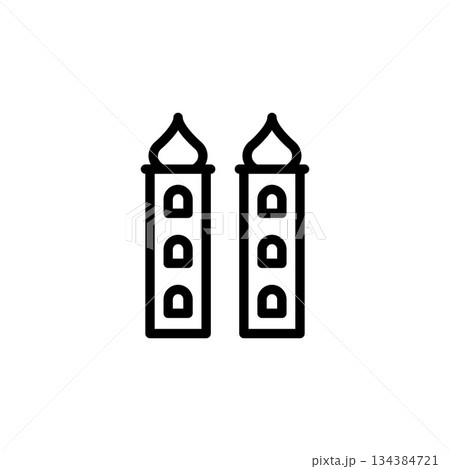 mosque tower icon. islamic icon. perfect to logo, presentation, template, website, application, and more product. vector icon design line style 134384721