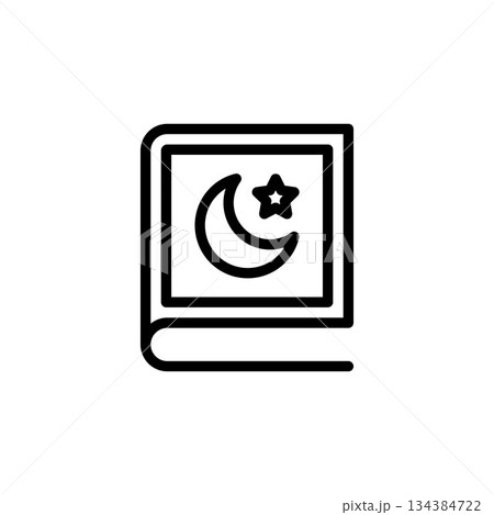 quran icon. ramadan icon. perfect to logo, presentation, template, website, application, and more product. vector icon design line style 134384722