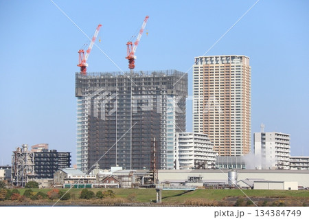 建設中の「リーフシティ市川」と「I-linkタウンいちかわ（ザ・タワーズ・ウエスト）」 134384749