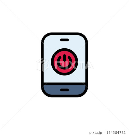 off mobile phone vector icon filled line style. perfect use for logo, presentation, website, and more. simple modern icon design color line style 134384781