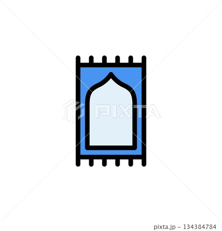 prayer mat vector icon filled line style. perfect use for logo, presentation, website, and more. simple modern icon design color line style 134384784