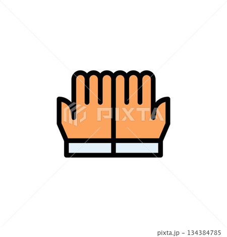 prayer hand vector icon filled line style. perfect use for logo, presentation, website, and more. simple modern icon design color line style 134384785