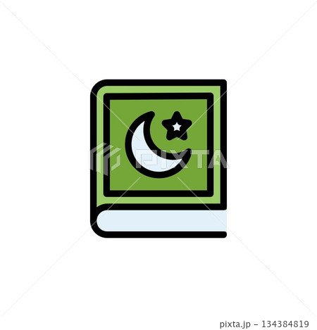 quran vector icon filled line style. perfect use for logo, presentation, website, and more. simple modern icon design color line style 134384819