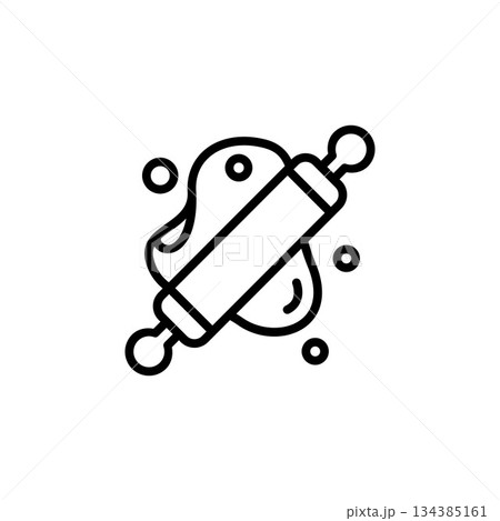 cooking roll vector icon. bakery icon outline style. perfect use for logo, presentation, website, and more. simple modern icon design line style 134385161