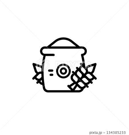 wheat vector icon. bakery icon outline style. perfect use for logo, presentation, website, and more. simple modern icon design line style 134385233