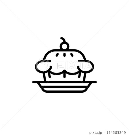 apple pie vector icon. bakery icon outline style. perfect use for logo, presentation, website, and more. simple modern icon design line style 134385249