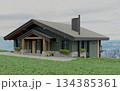 Private chalet-style house in green and stone in the mountains 134385361