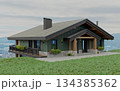 Private chalet-style house in green and stone in the mountains 134385362