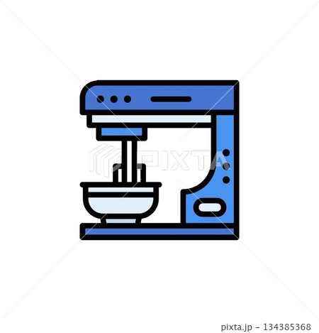 electric mixer vector icon. bakery icon filled line style. perfect use for logo, presentation, website, and more. simple modern icon design color line style 134385368