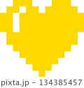 黄色のハートのドット絵 134385457