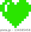 緑のハートのドット絵 134385458