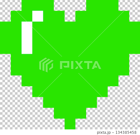 緑のハートのドット絵 134385458