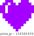 紫のハートのドット絵 134385459