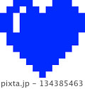 青のハートのドット絵 134385463