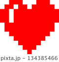 赤のハートのドット絵 134385466
