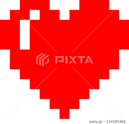 赤のハートのドット絵 赤のハートのドット絵 134385466