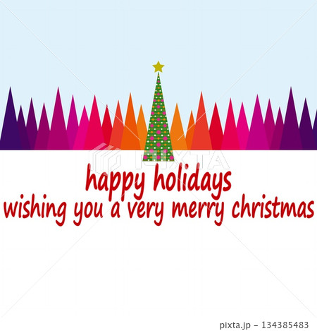 ハッピーホリデーズ　happy holidays　クリスマスツリー　グラデーション 134385483