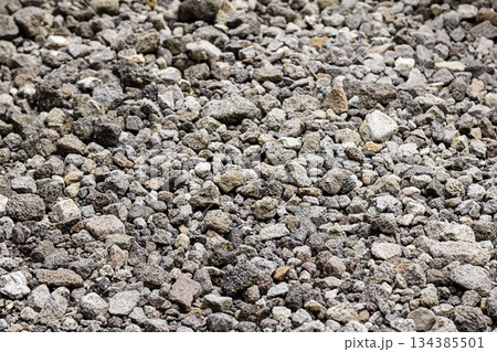 Rough Texture of Assorted Gravel and Rubble. texture background. High quality photo 134385501