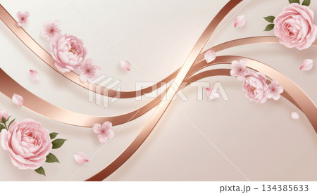 ピンクの薔薇の花びら 134385633