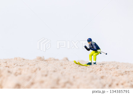 Minimal Sport Concept with Miniature Skier Minimal Sport Concept with Miniature Skier 134385791