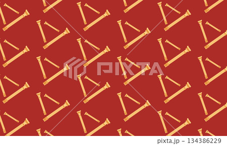 Seamless theatre pattern with classical columns, elegant theatre architecture background illustration 134386229