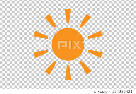 Simple orange sun illustration 134386421