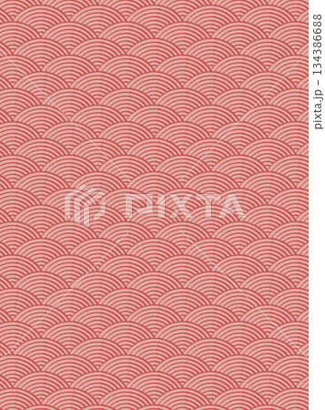 臙脂色の青海波のパターン 臙脂色の青海波のパターン 134386688