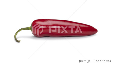 Red jalapeno chili pepper representing hot fresh ingredient 134386763