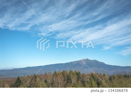 秋の御嶽山と紅葉　岐阜県高山市 134386878