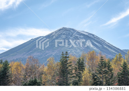 秋の御嶽山と紅葉　岐阜県高山市 134386881