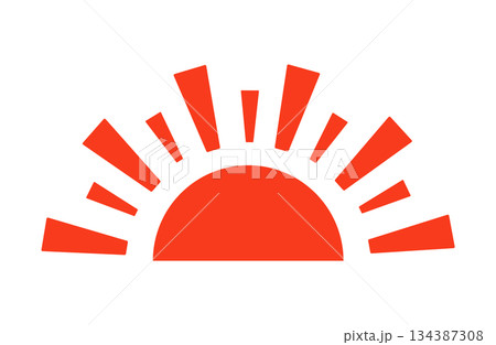 半分の太陽のイラスト 134387308