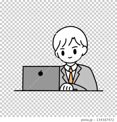 デスクワークを頑張る男性 134387472