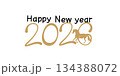 シンプルな年賀状、2026年午年の年賀イラスト 134388072