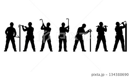 Road Crew Painting Lines Silhouette Pack Road Crew Painting Lines Silhouette Pack 134388690