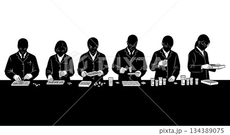 Pharmacist at Work Silhouette Pack Pharmacist at Work Silhouette Pack 134389075