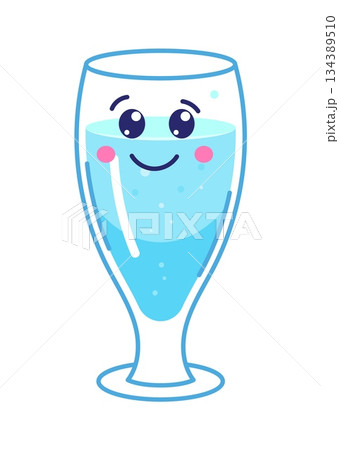 Cartoon pure water refreshing beverage glass funny character. Pure beverage glass cheerful mascot, fresh mineral water cute isolated vector character. Natural aqua cup happy smiling cartoon personage Cartoon pure water refreshing beverage glass funny character. Pure beverage glass cheerful mascot, fresh mineral water cute isolated vector character. Natural aqua cup happy smiling cartoon personage 134389510